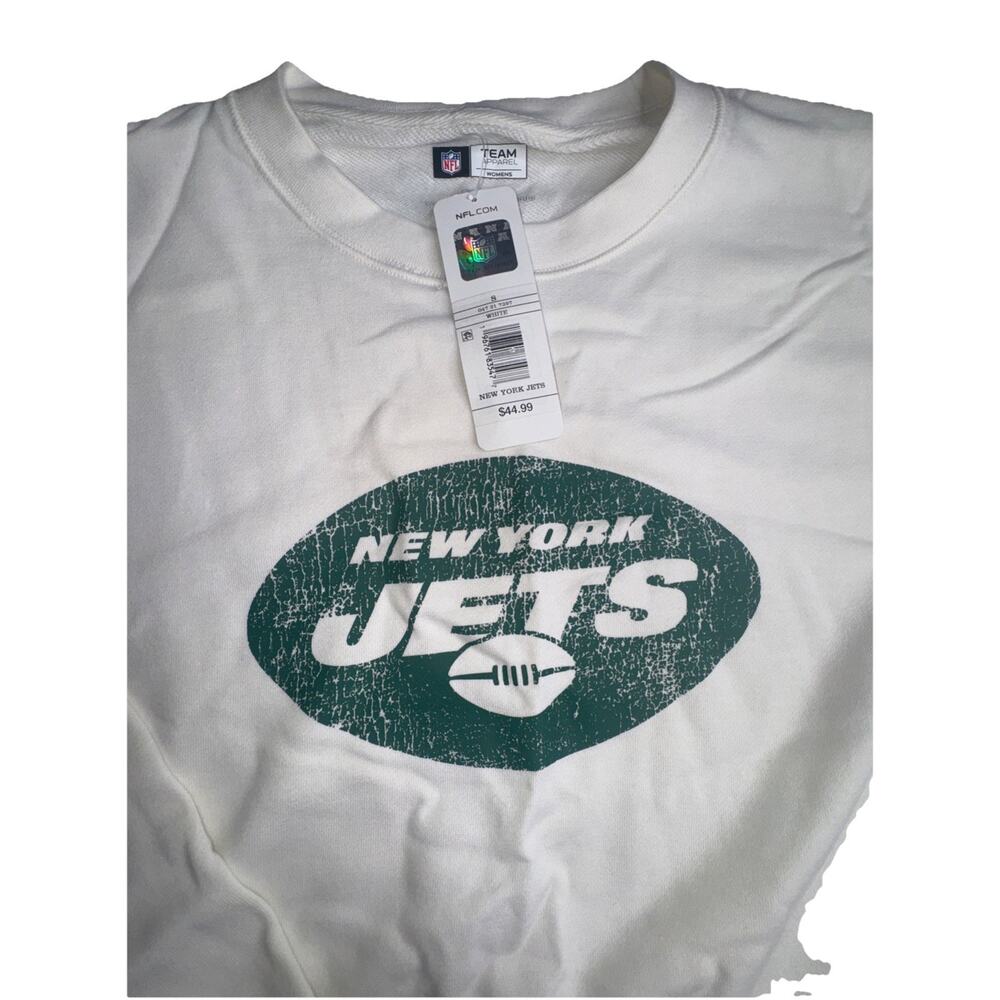 NWT Women’s NFL New York Jets Cropped Game Day Sweatshirt Size Small (D12) - Picture 2 of 3